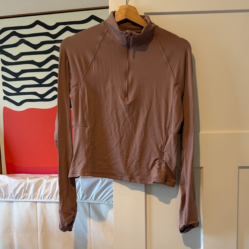 Lululemon It's Rulu Run Cropped Half Zip twilight rose XL